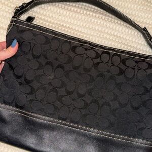 Coach Vintage Black Signature Shoulder Bag